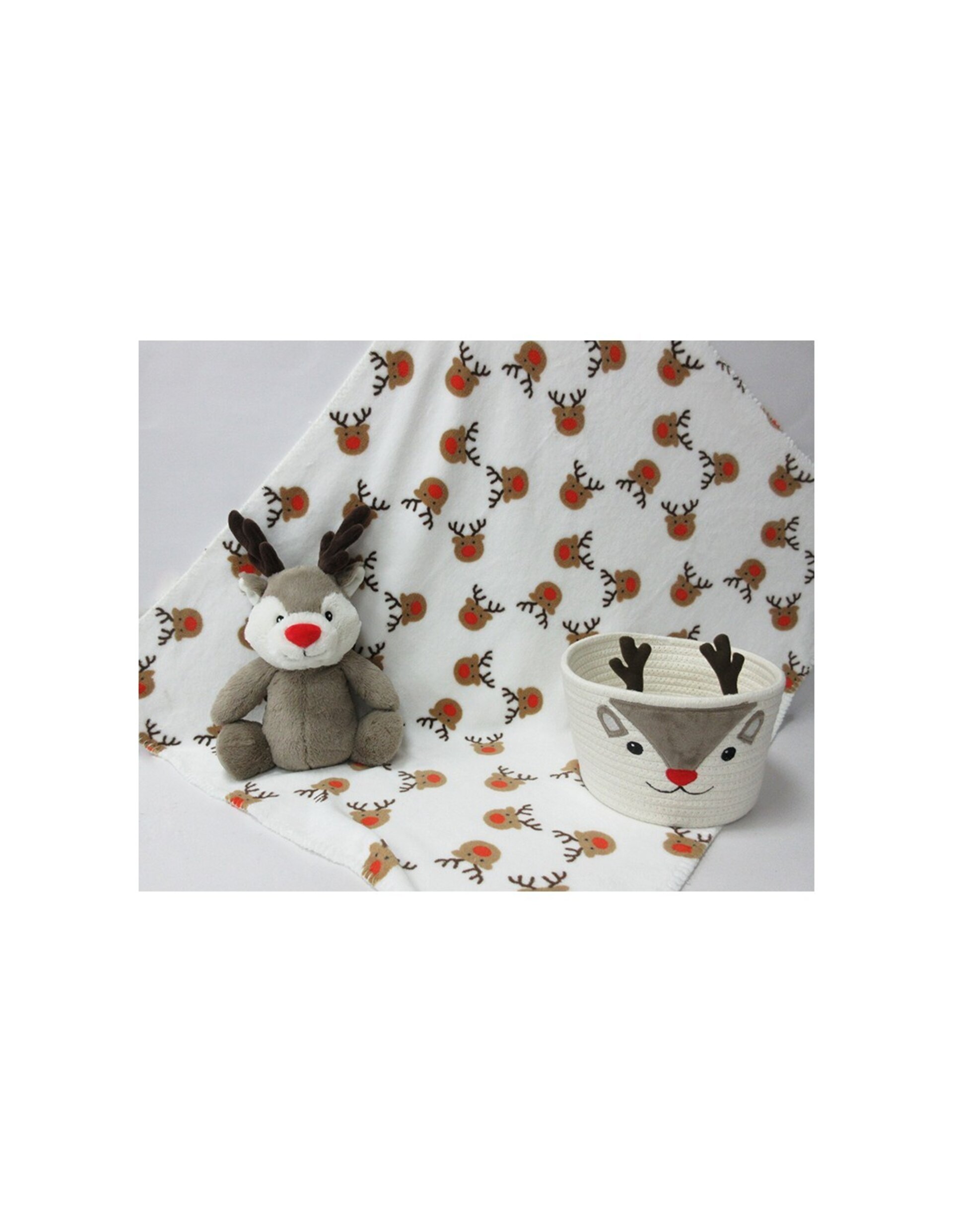 Cesta, manta y peluche Reno - 2