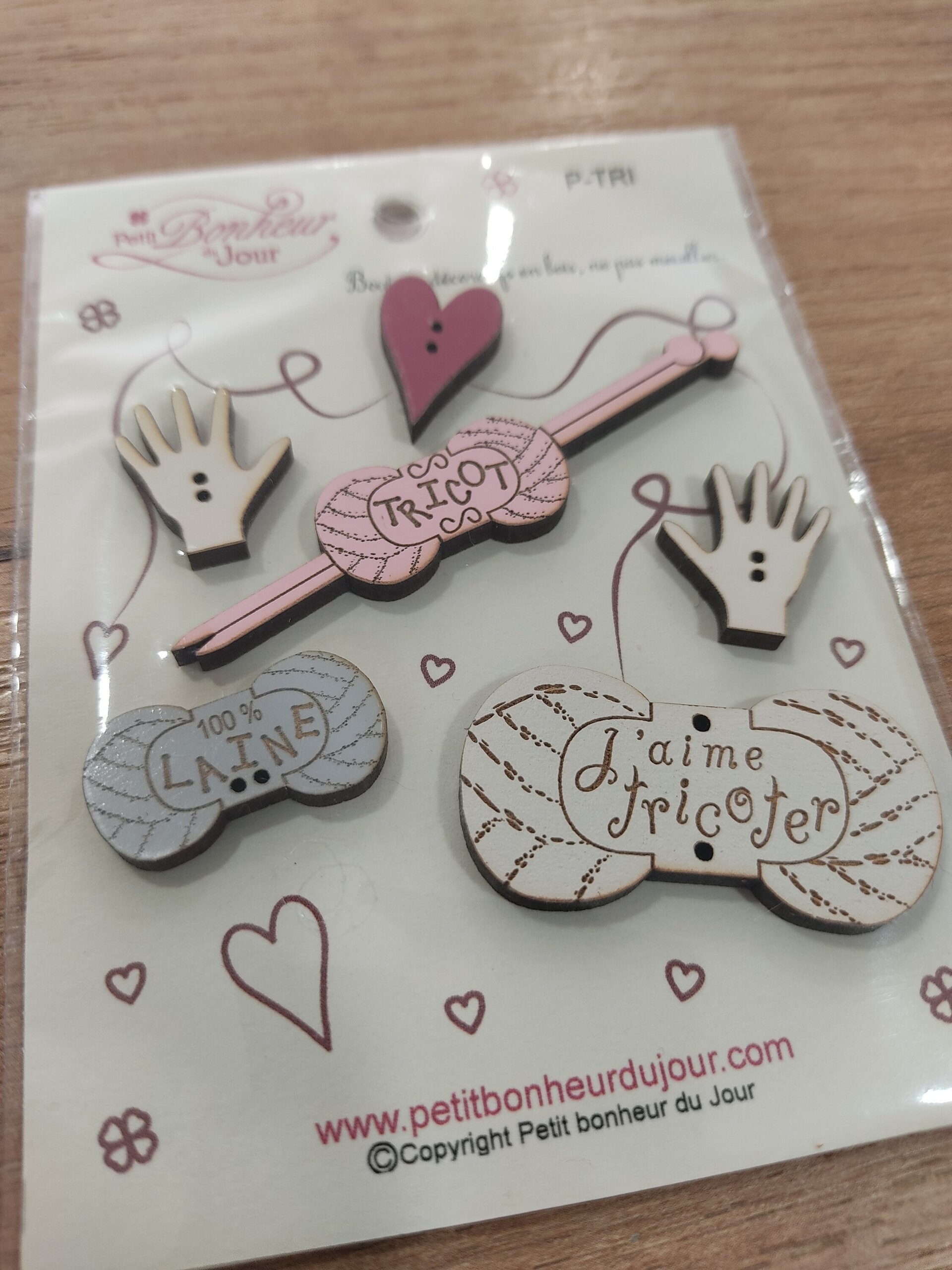 Pack de botones de madera Petit Bonheur du jour - 4