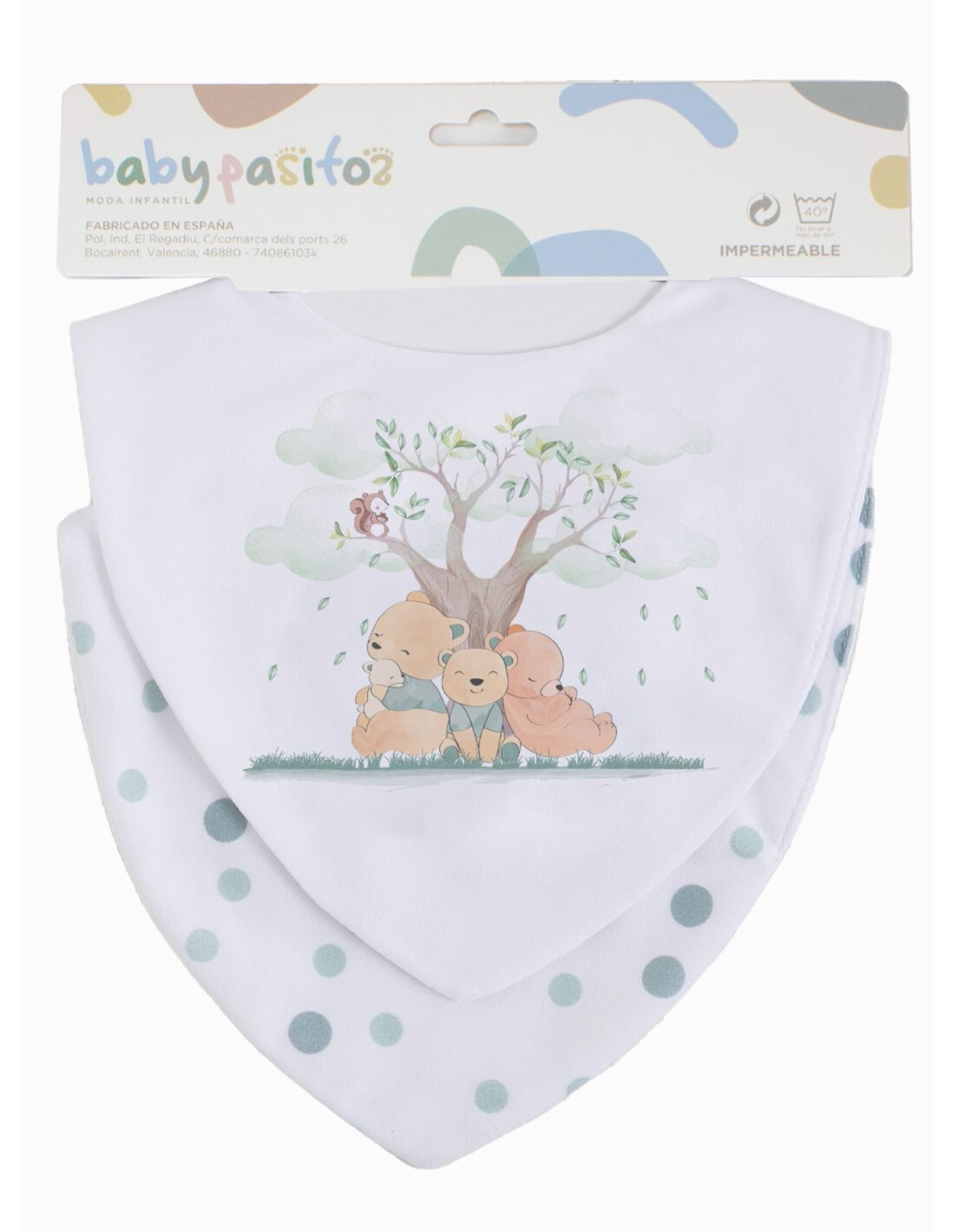 Bandana pack 2 ositos verde - 1