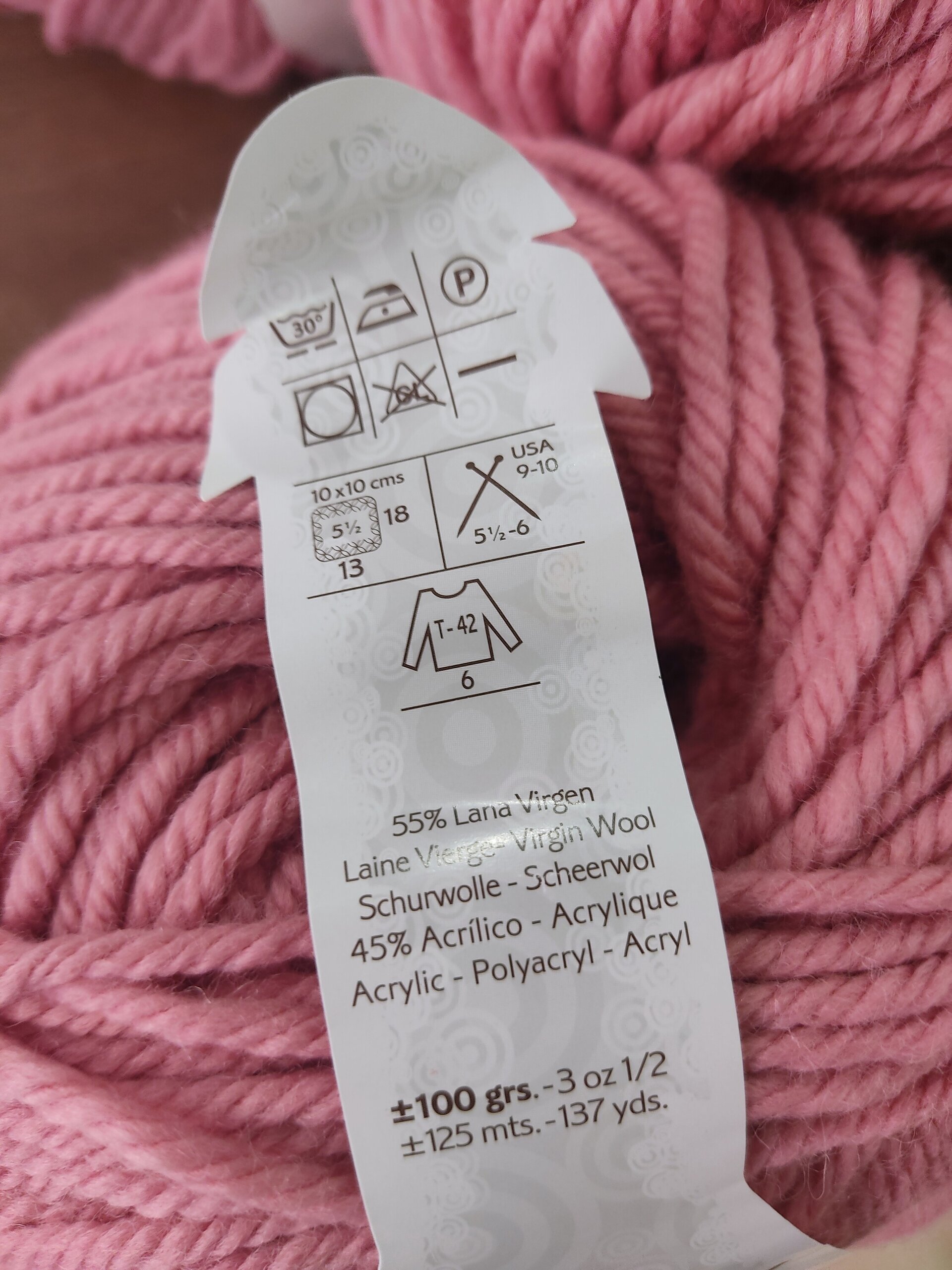 Lote 5 ovillos Maxi merino rosa - 2