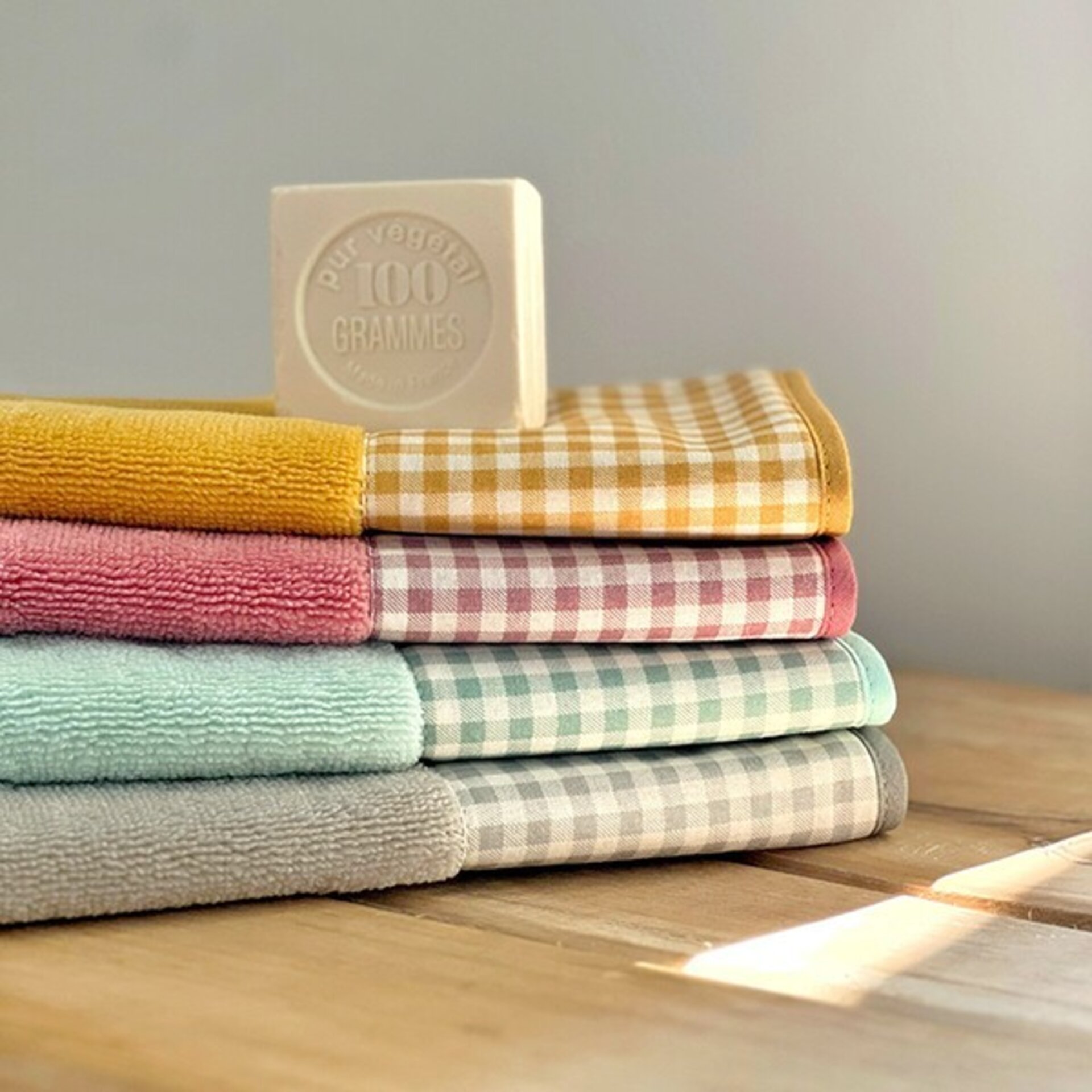 Toalla infantil guardería vichy - 1