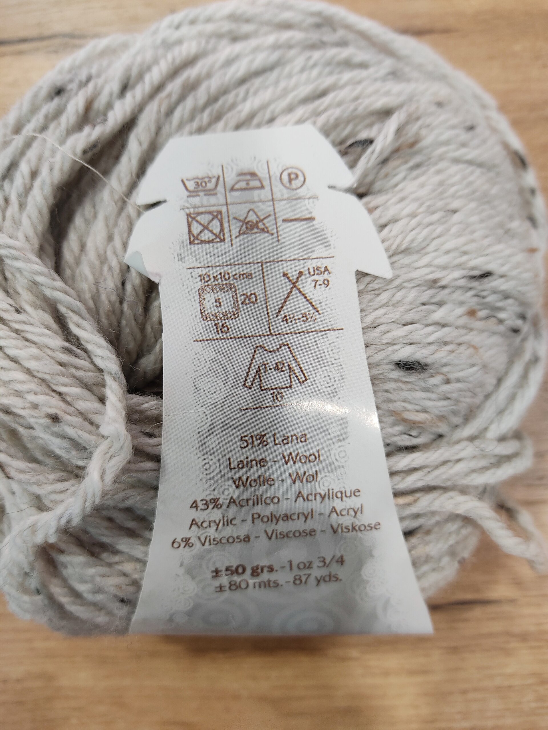 Lote 4 ovillos Katia Merino Tweed gris - 2
