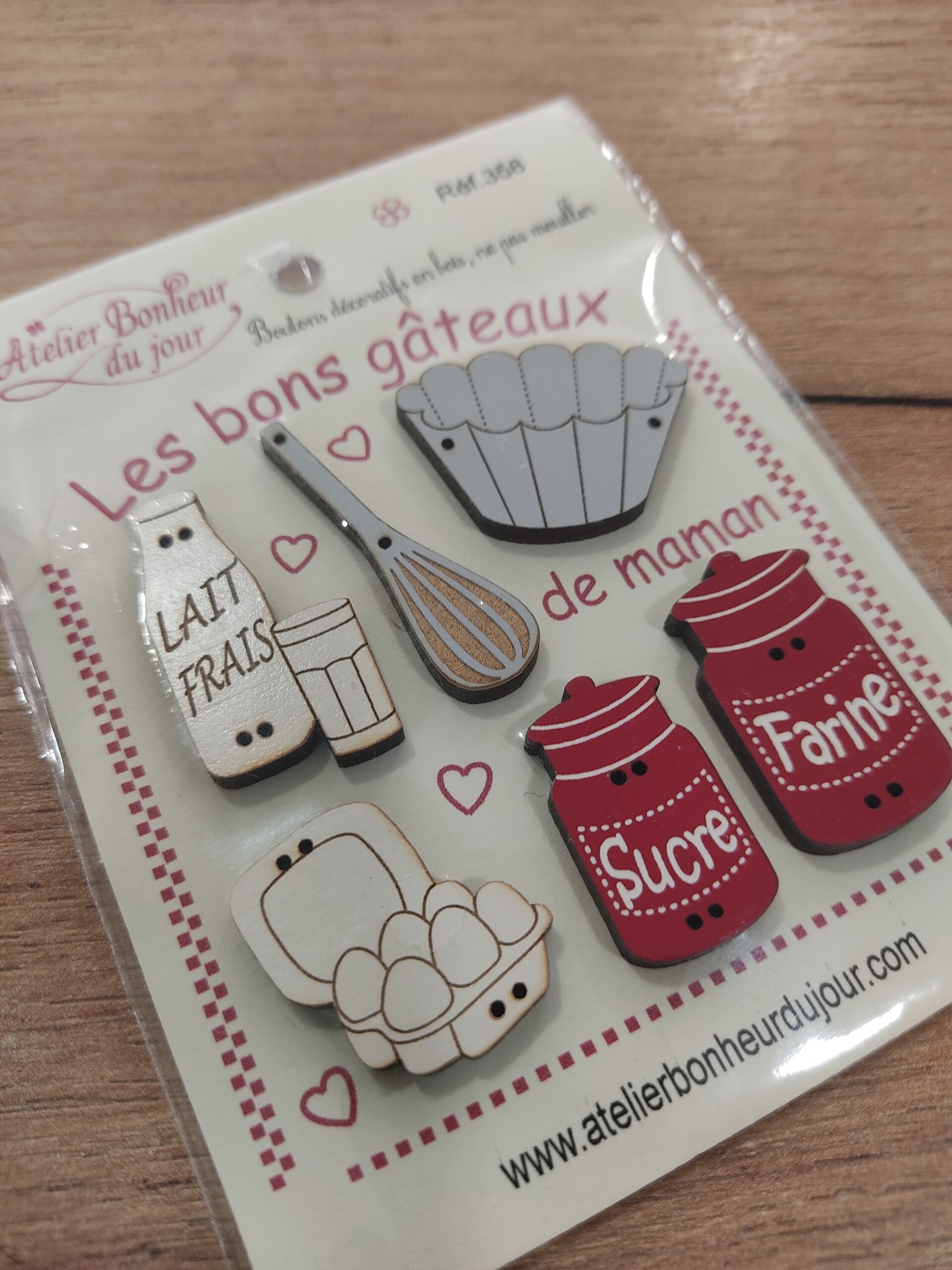 Pack de botones de madera Petit Bonheur du jour - 2