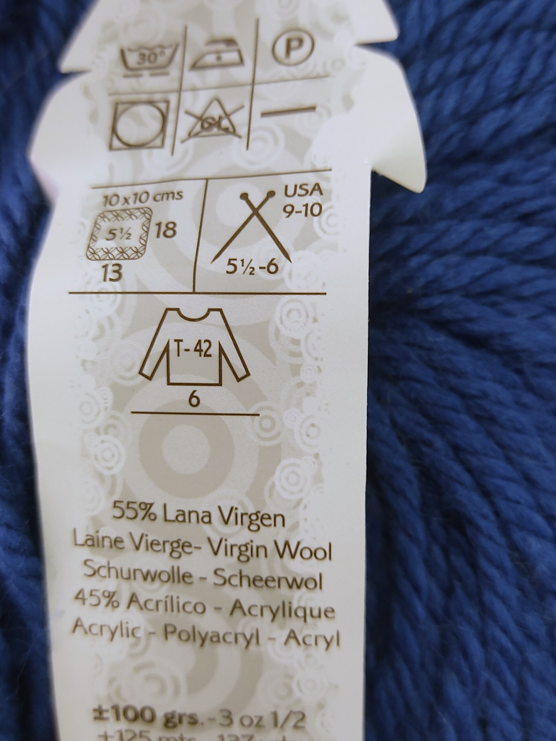 Lote 5 ovillos Maxi merino azul - 2